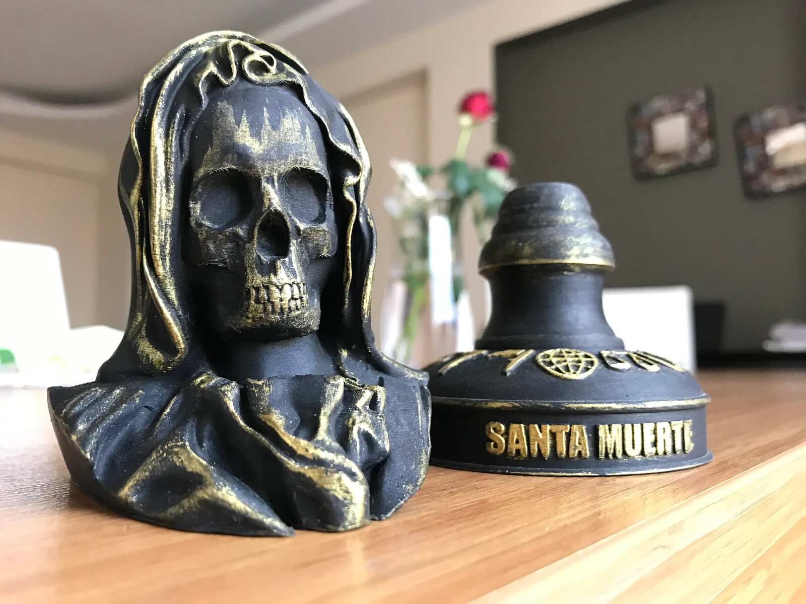 Santa Muerte 3D Printing Statue, Angel Of Death Halloween Sculpture