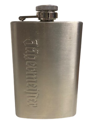 Jägermeister Flachmann Stainless Steel 4oz Schriftzug Edelstahl
