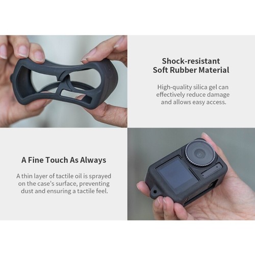 Silicone Camera Sleeve + Lens Cap Cover for Action 3 Cameras Protective Frame - Picture 6 of 8