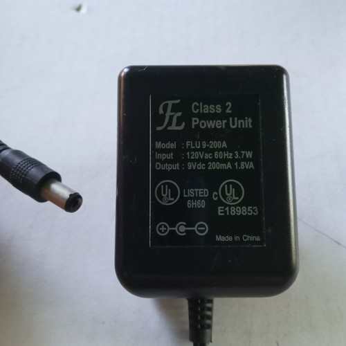 AC Adapter FLU MODEL No. FLU9-200A Output 9vDC Power Supply Adapter ...