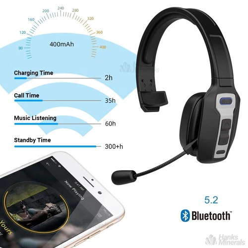 Trucker Bluetooth 5.2 Wireless Headset With Noise Cancelling Mic For Phones PC - Picture 12 of 18