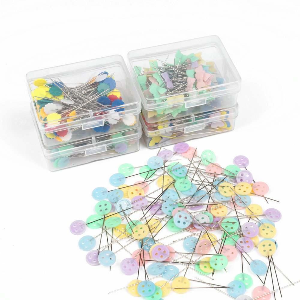 100pcs Flower Head Pins Flat Head Pins for Dressmaking Sewing Quilting
