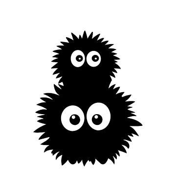 #ad Set of 2 Soot Sprites Susuwatari Vinyl Decal Sticker $5.99