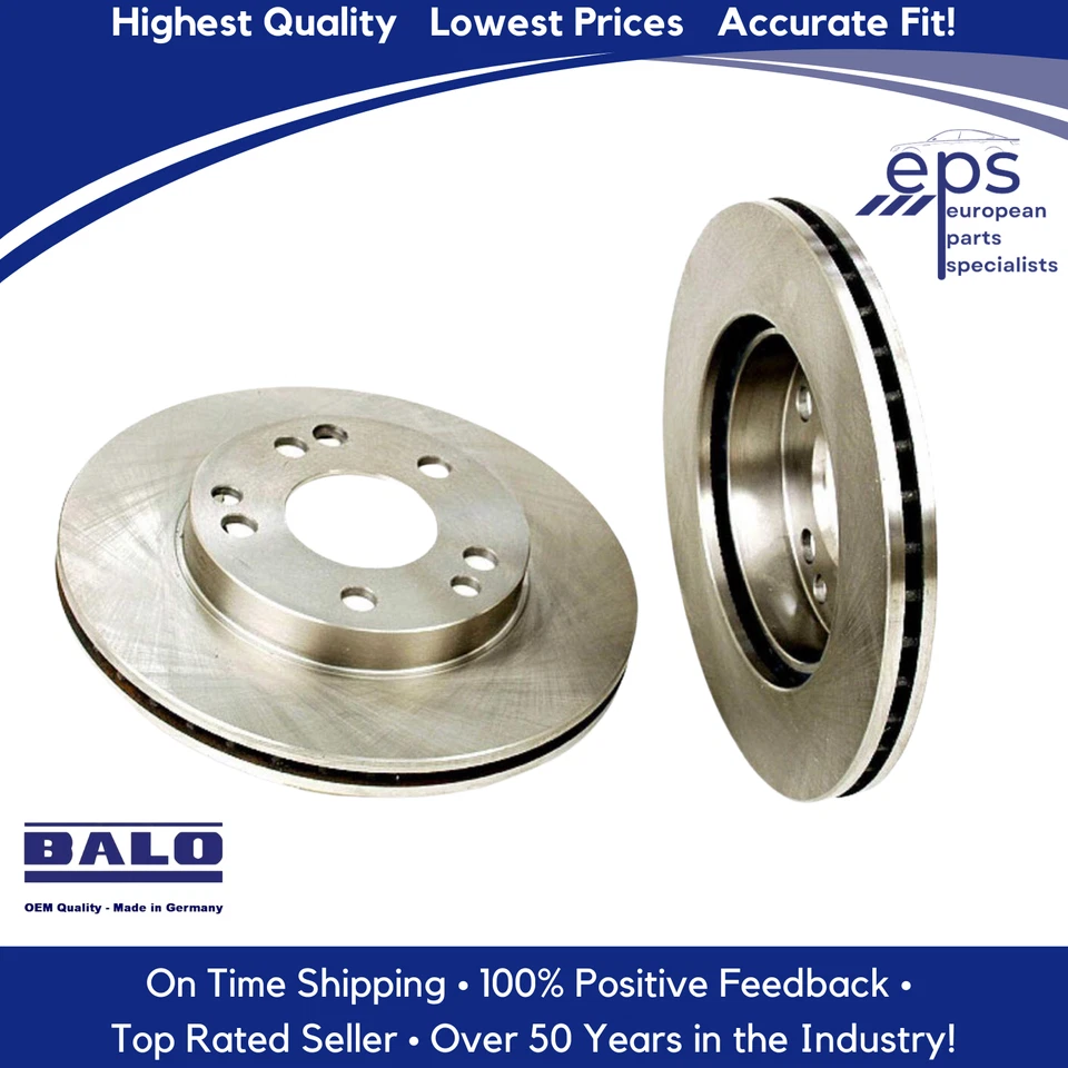 2 X German OEM Quality Balo Front Brake Disc Rotor 1987-93 Mercedes 190D 190E - Image 4 of 4