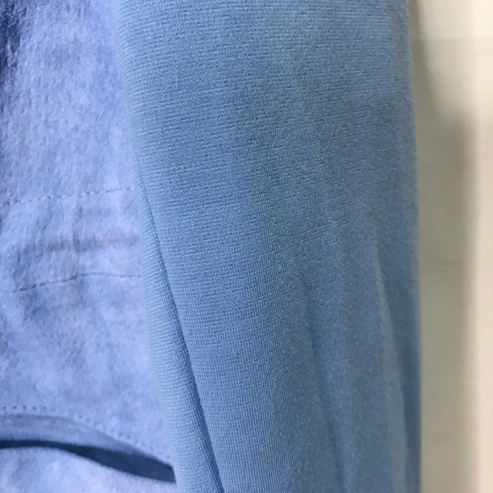 Chaqueta Iman Mujer Talla M 100% Azul Gamuza Cuero Motocicleta Cordón Cremallera Foto 4 de 4