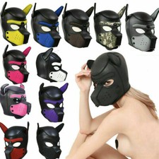 Neu Hundemaske Puppy Neoprenmaske Kopfmaske Maske etisch Dog Play