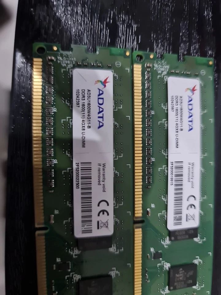 ADATA 4GBx2 DDR3 1600MHZ AD3U1600W4G11-S Desktop RAM Memory 240pin 1.5V 12800 - Image 2 of 2