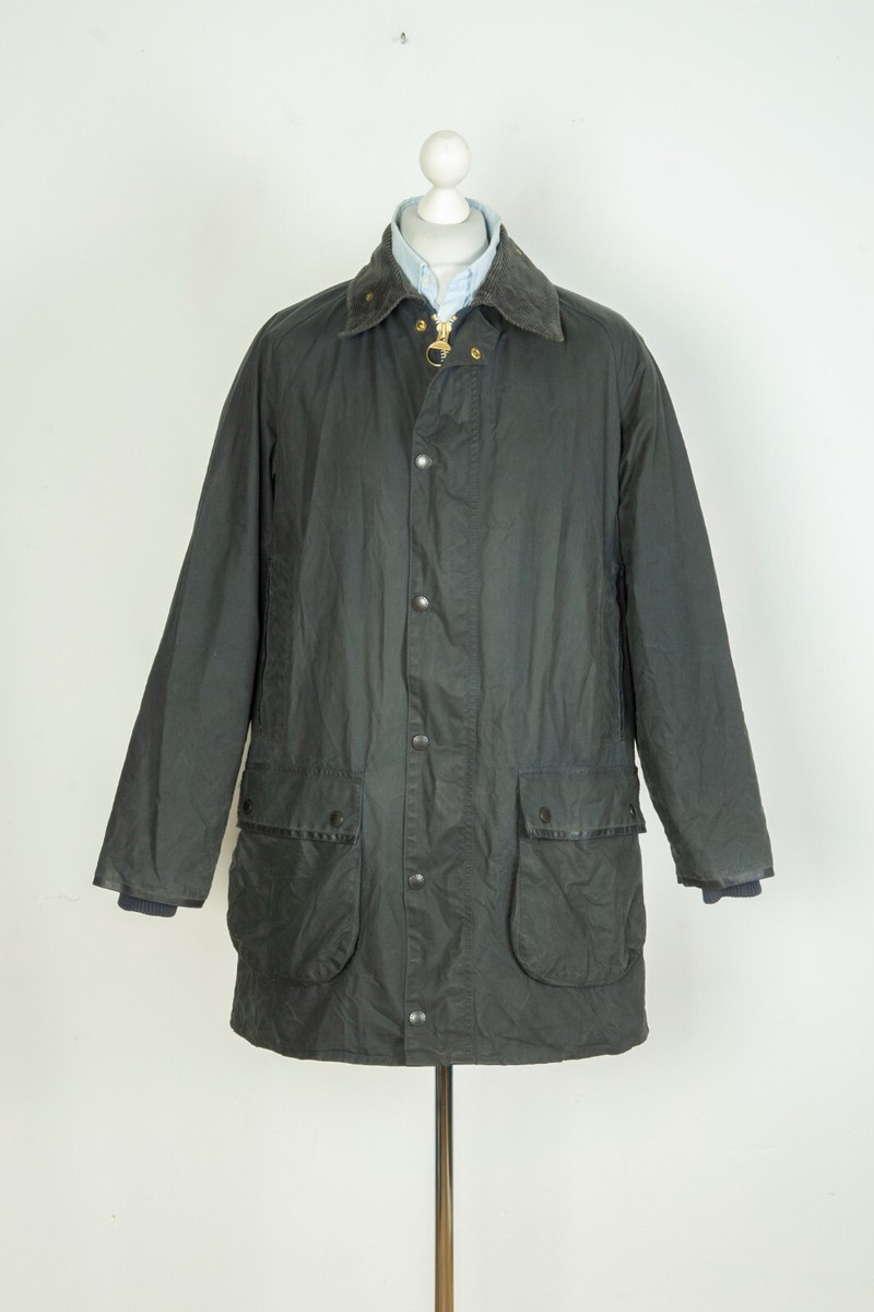 Barbour Mark Phillips Wax Cotton Blue Navy Men's Jacket Coat Size