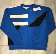 Lacoste Men's Loose Fit Pullover Sweatshirt Blue Black White 175 New