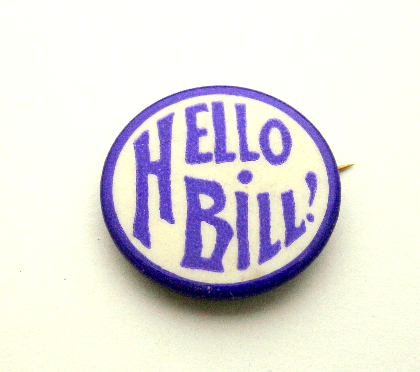Vintage Celluloid Hello Bill 1890s Elks Club Greeting Button Pin NOS ...