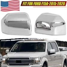 For 2015-2020 Ford F150 F-150 Top Chrome Pair Replacement Mirror Covers Caps NEW