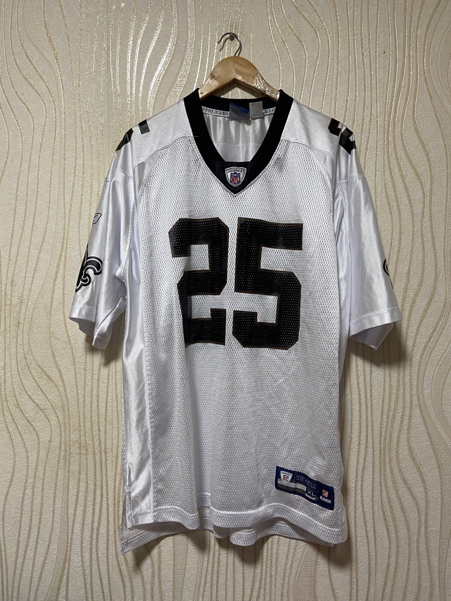 NEW ORLEANS SAINTS NFL SHIRT JERSEY REEBOK sz XL MEN WHITE REGGIE BUSH 25