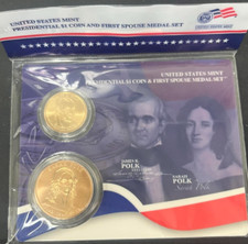 2009 Presidential $1 & First Spouse Medal Set - James K & Sarah Polk
