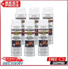 Rust-Oleum Professional Inverted Striping Spray Paint, 18 oz, White, 6 Pack