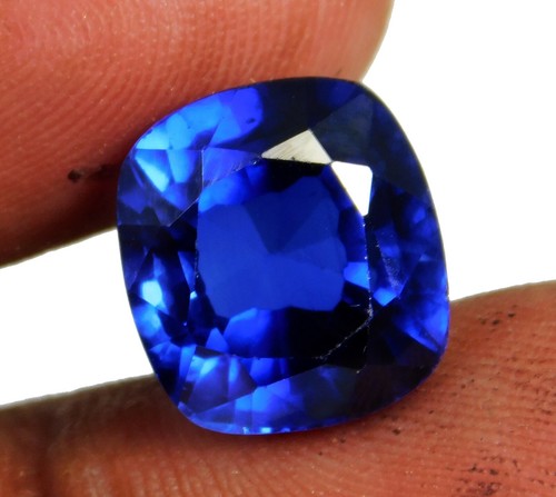 Zafiro azul real natural de Cachemira certificado corte radiante 10 quilates piedra preciosa - Imagen 4 de 9