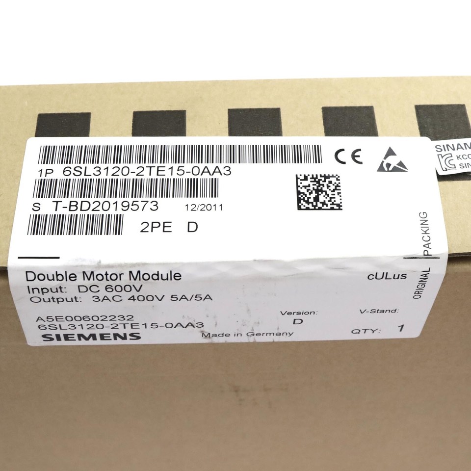 Sinamics Motor Module S120 6SL3120-2TE15-0AA3 Vers.D YOU- | eBay