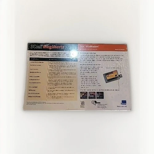 3COM Megahertz 56K WinModem PC Card with XJACK Connector (NEW IN BOX) - Image 2 of 4