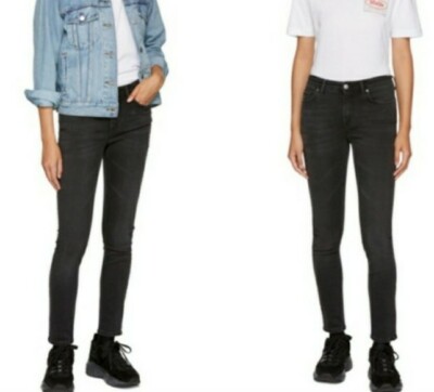 Acne Studios Size 27 Jeans Bla Konst Climb Used Black Ankle Skinny Black (F 