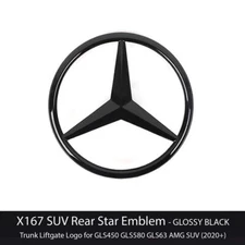 X167 GLS 2020-24 Mercedes Benz GLOSS BLACK Star Emblem Rear Trunk Lid Logo Badge