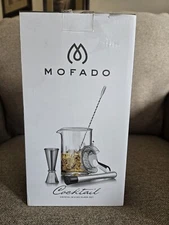 5PCS Mofado Crystal Cocktail Mixing Glass Set Bar Kit-Lead Free Crystal-NIB