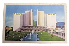 CHICAGO WORLD'S FAIR POSTCARD Chrysler Motors Building 1933-1934 36A8 3A-H637