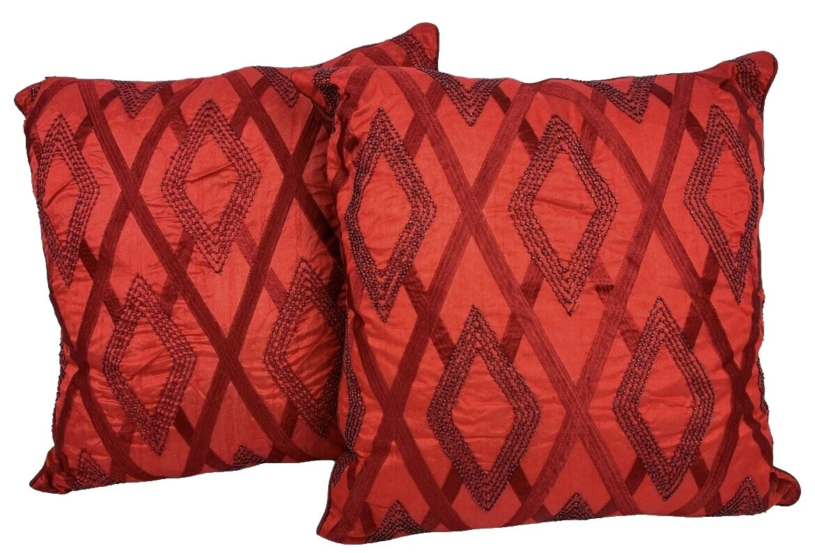 Silk Blend Square Contemporary Home Décor Pillows