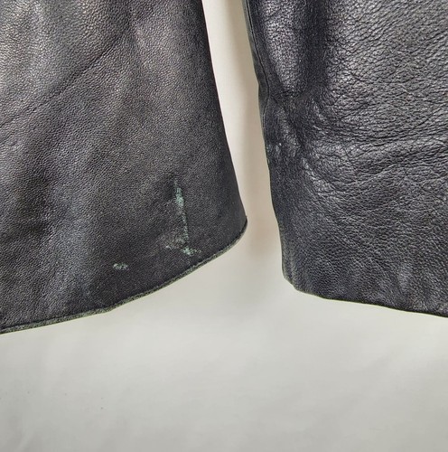 Vintage Wilsons Leder schwarz Knopfleiste Knopfleiste Jacke Innentasche mit Reißverschluss Medium - Bild 6 von 12