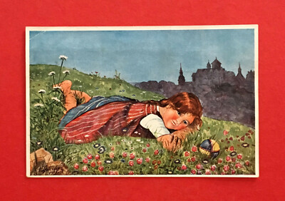 Occasion postcard Zschopau 1925 school party girl in meadow (57671