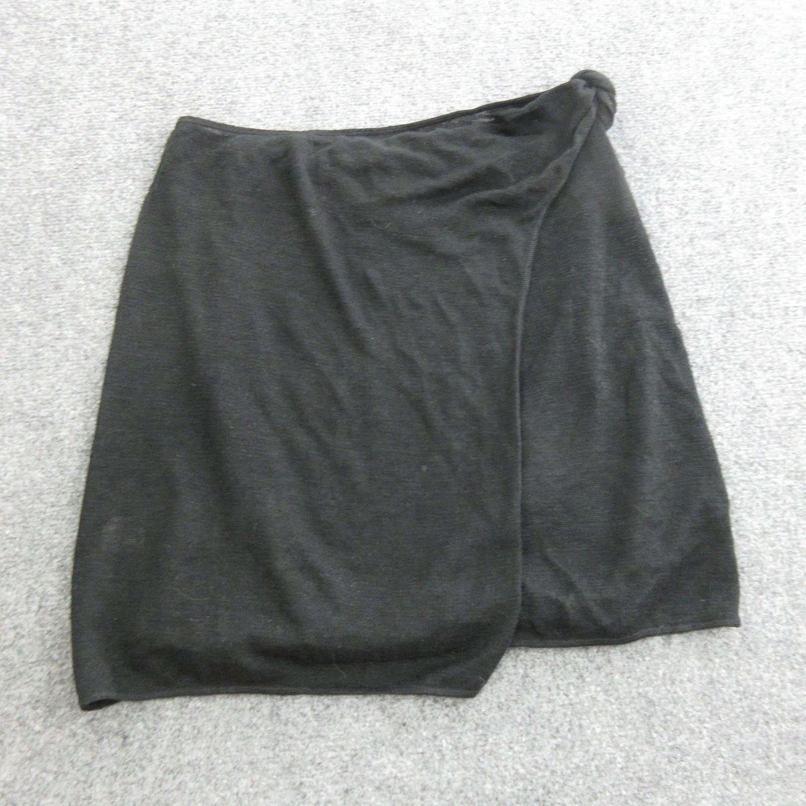 Avon Celli Skirt Womens 42 Black Linen Wrap Short Layered Casual Made In Italy