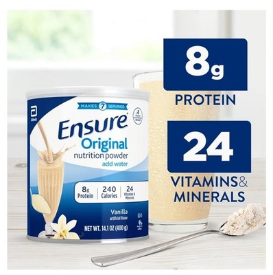 Ensure Original Nutrition Powder Drink Mix Vanilla 14.1 oz Gluten Free Halal