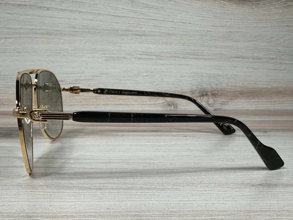 Gucci GG 1220S Black & Gold Aviator Sunglasses - Ships Now! - Image 4 of 4
