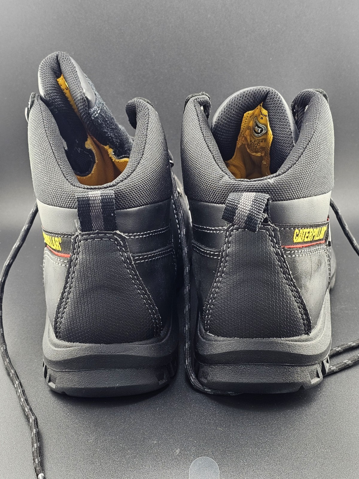 Cat Men's Threshold Black Steel Toe Work Boots New 90936 image 6