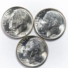 1954 90% Silver Roosevelt Dime 3 Coin PDS Set