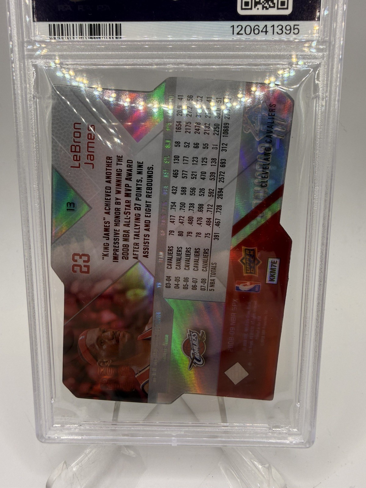 2008-09 SPx #13 LeBron James PSA 9 Cleveland Cavaliers view 3