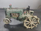 Vtg Cast Iron Country Farm Tractor Toy Green W/ Gray Wheels Apx 8”x4.5” — photo 1