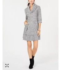 Signature By Robbie Bee Women's Black Cowl-Neck Sweater Dress Size S