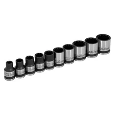 3/8" Drive SAE/Metric #5 Spline Standard Impact Socket Set 10 Pieces