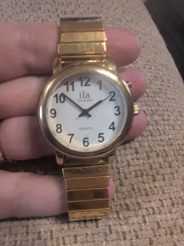 Ila Talking Gold Tone Watch, Needs Battery