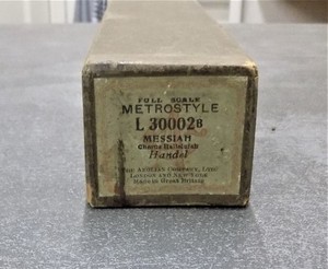 METROSTYLE PIANOLA ROLL L30002B HANDEL'S MESSIAH. HALLELUJAH CHORUS