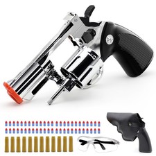Revolver with Holster, Soft Bullet for Outdoor Shooting Games  Pretend Play ...