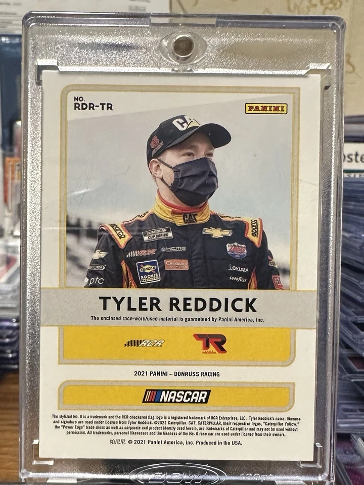 2021 Panini Donruss NASCAR - Race Day Relics Tyler Reddick #RDR-TR Black /10  - Image 2 of 2