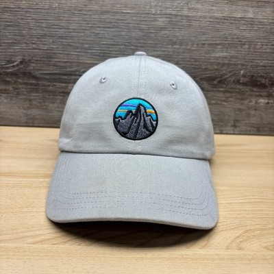 Patagonia Hat Cap Strap Back Gray Fitz Roy Logo Patch Outdoors Hiking Adventure