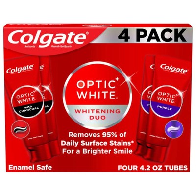 Colgate Optic White Whitening Duo Whitening Toothpaste, 4.2 oz., 4pk.