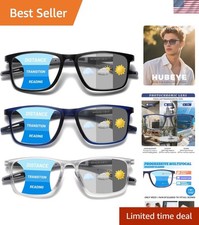 Photochromic Progressive Reading Glasses for Men and Women Ultralight Flexibl...