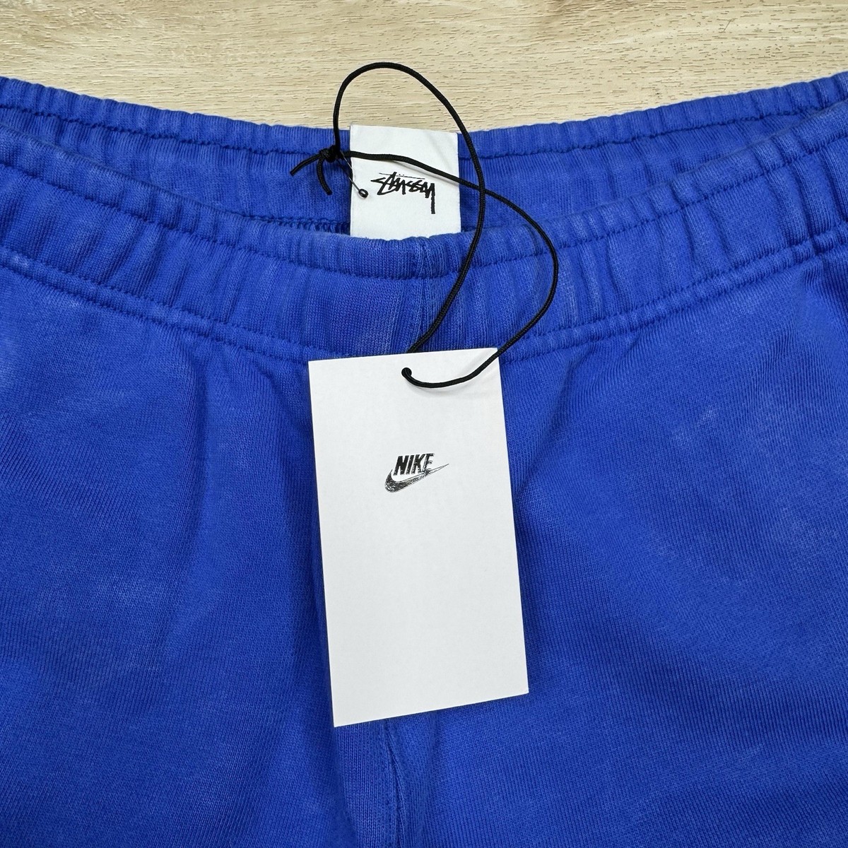 Nike X Stussy Blue Acid Wash Cuffed Fleece Pants Jogger Sz. Medium