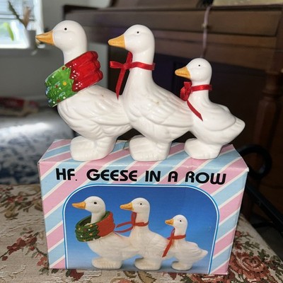 Vintage Hf Geese In A Row Christmas Holiday