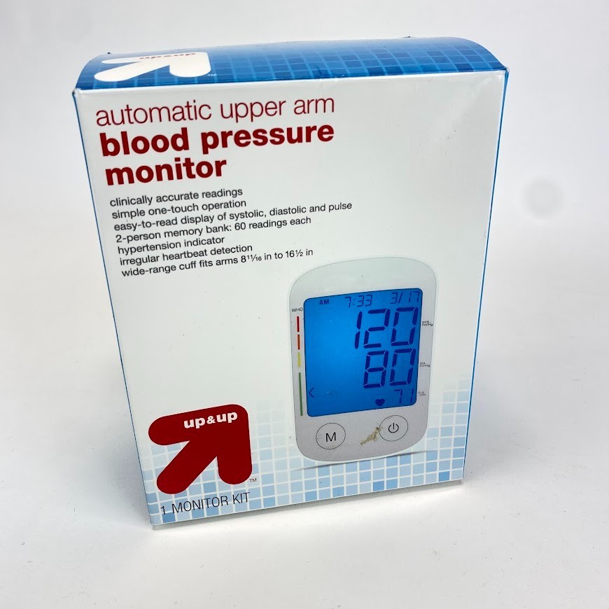Up&Up Accurate Automatic Upper Arm Blood Pressure Reader Monitor White