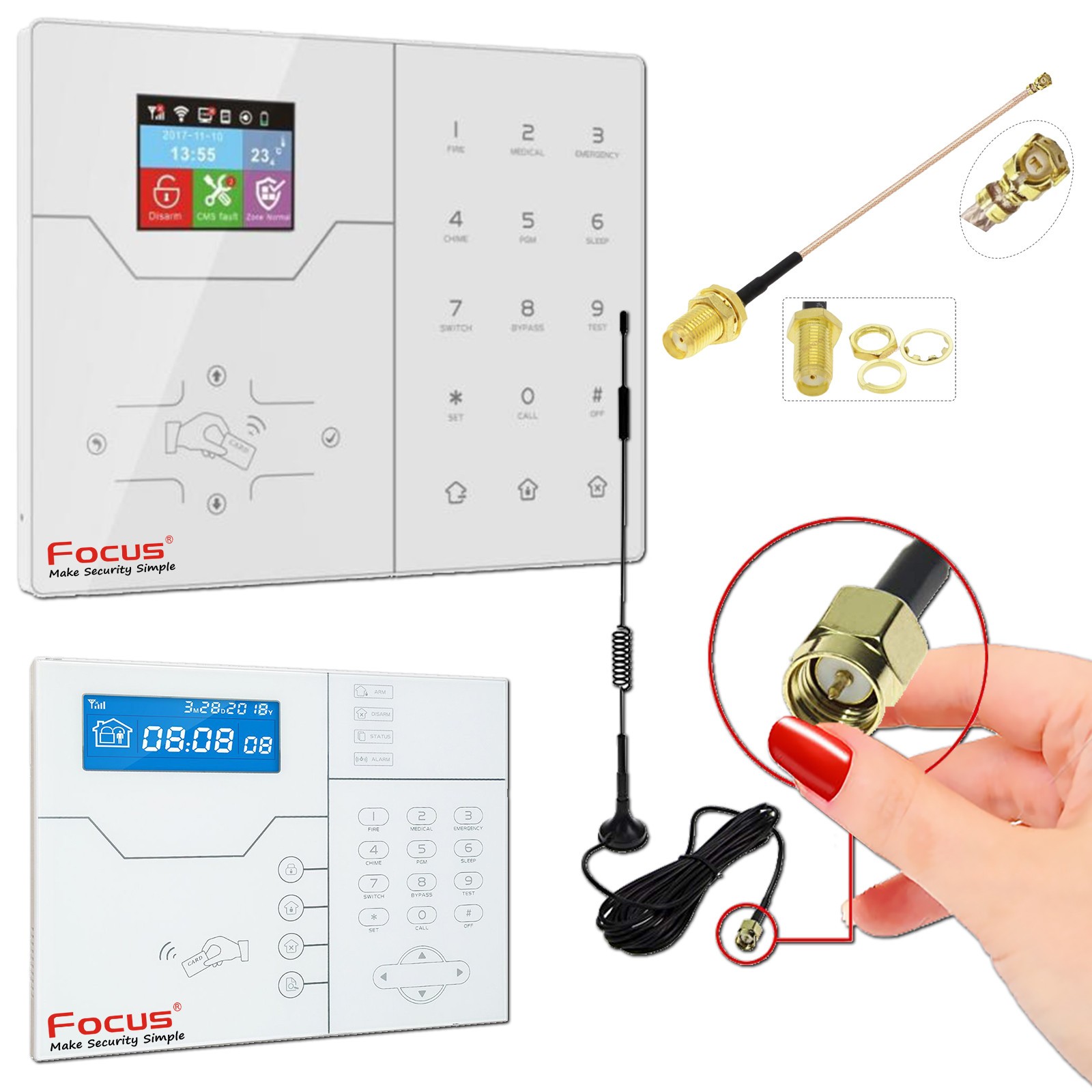 Antenne GSM SMA 4G pour alarme Tike Sécurité ICE-Bi et SHBi