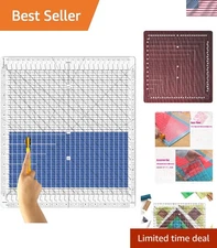 12.5" Acrylic Quilting Ruler with Silicone Grips for Accurate Fabric Cutting