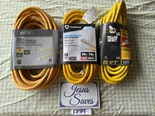 3 Cords Yellow Jacket Master Southwire 25' 12 & 14 gauge New